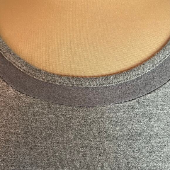 Talbots Gray Knit Tank Top Women M Contrast Neckline Closet Basic Layering Piece - Picture 3 of 5